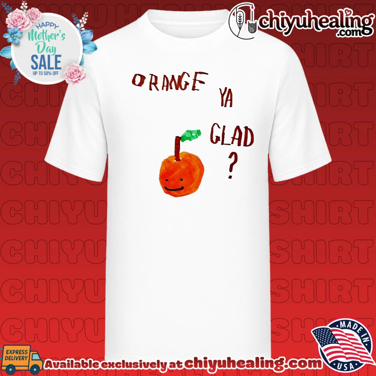Orange Ya Glad fruit pun food punny paint shirt & hoodie