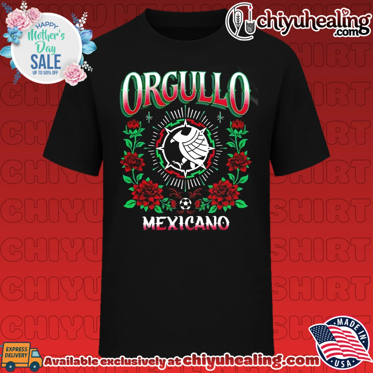 Orgullo Mexicano eagle crest graphic
