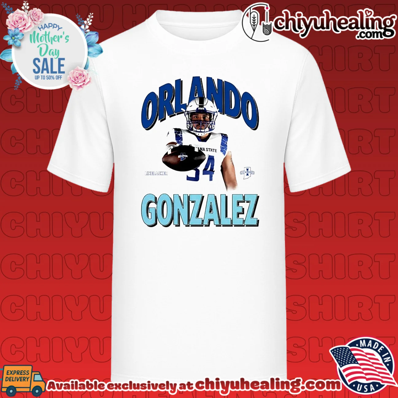 Orlando Gonzalez Indiana State Sycamores Linebacker graphic shirt & hoodie