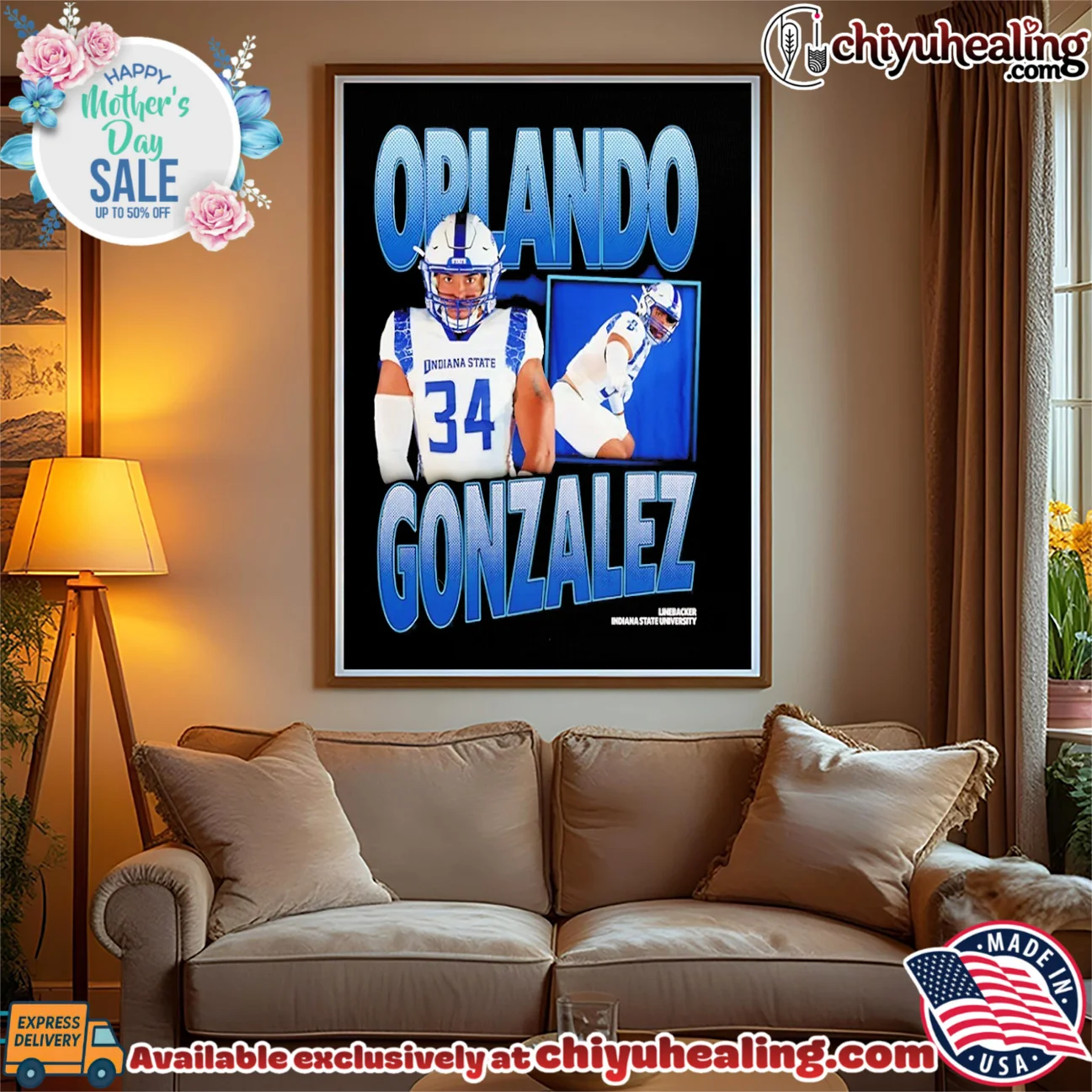 Orlando Gonzalez Indiana State University Linebacker shirt & hoodie Orlando Gonzalez Indiana State University Linebacker shirt & hoodie