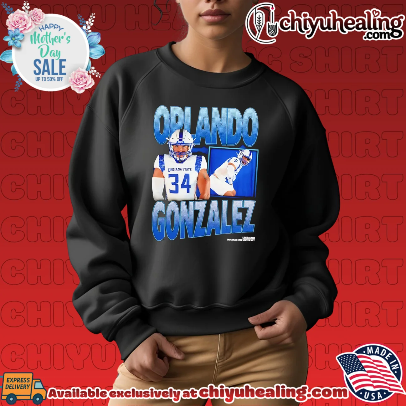 Orlando Gonzalez Indiana State University Linebacker shirt & hoodie Orlando Gonzalez Indiana State University Linebacker shirt & hoodie
