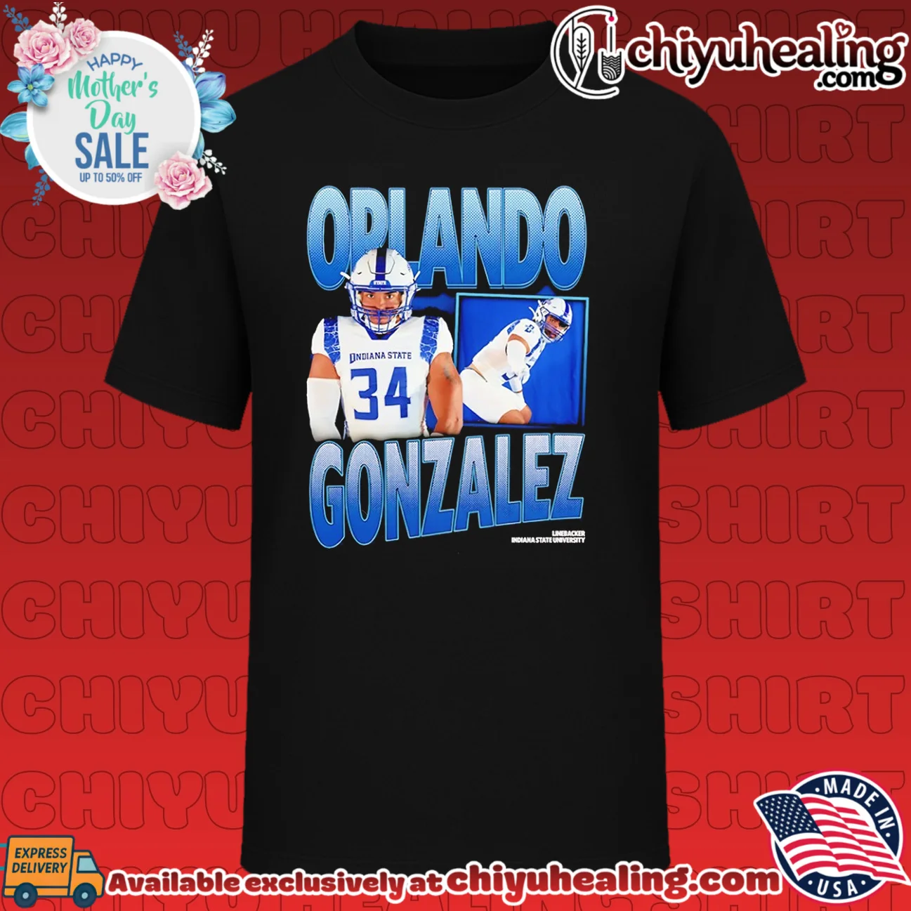 Orlando Gonzalez Indiana State University Linebacker shirt & hoodie Orlando Gonzalez Indiana State University Linebacker shirt & hoodie