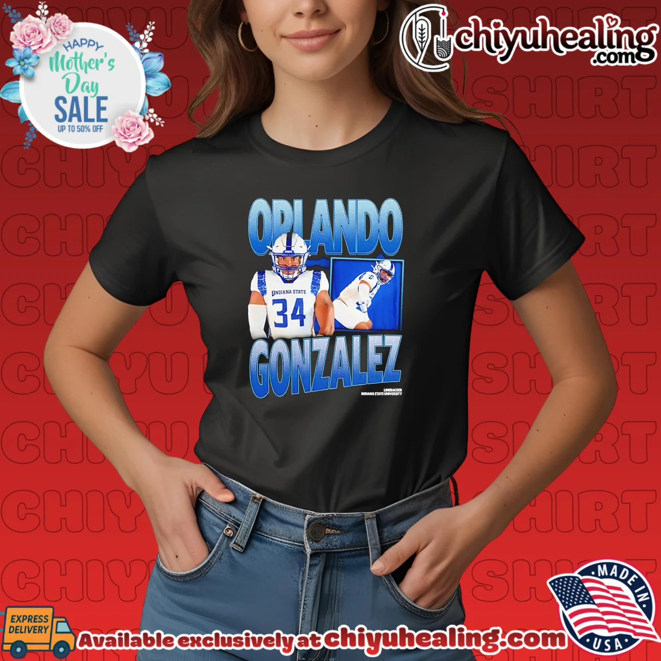 Orlando Gonzalez Indiana State University Linebacker shirt & hoodie Orlando Gonzalez Indiana State University Linebacker shirt & hoodie