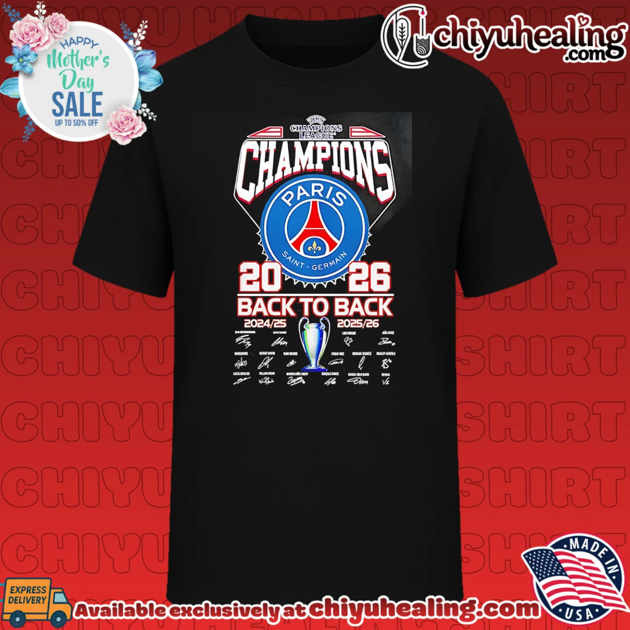 Paris Saint-Germain 2024-25 2025-26 UEFA Champions League team logo signature