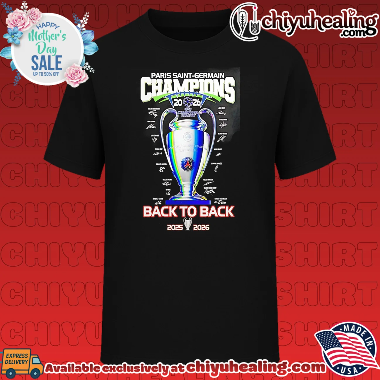 Paris Saint-Germain Champions 2026 back to back trophy