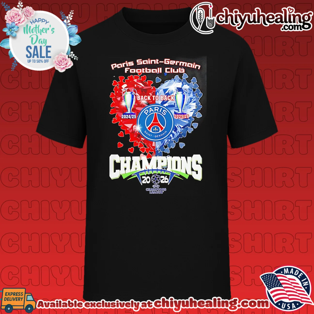 Paris Saint-Germain Football Club Champions 2026 heart ice