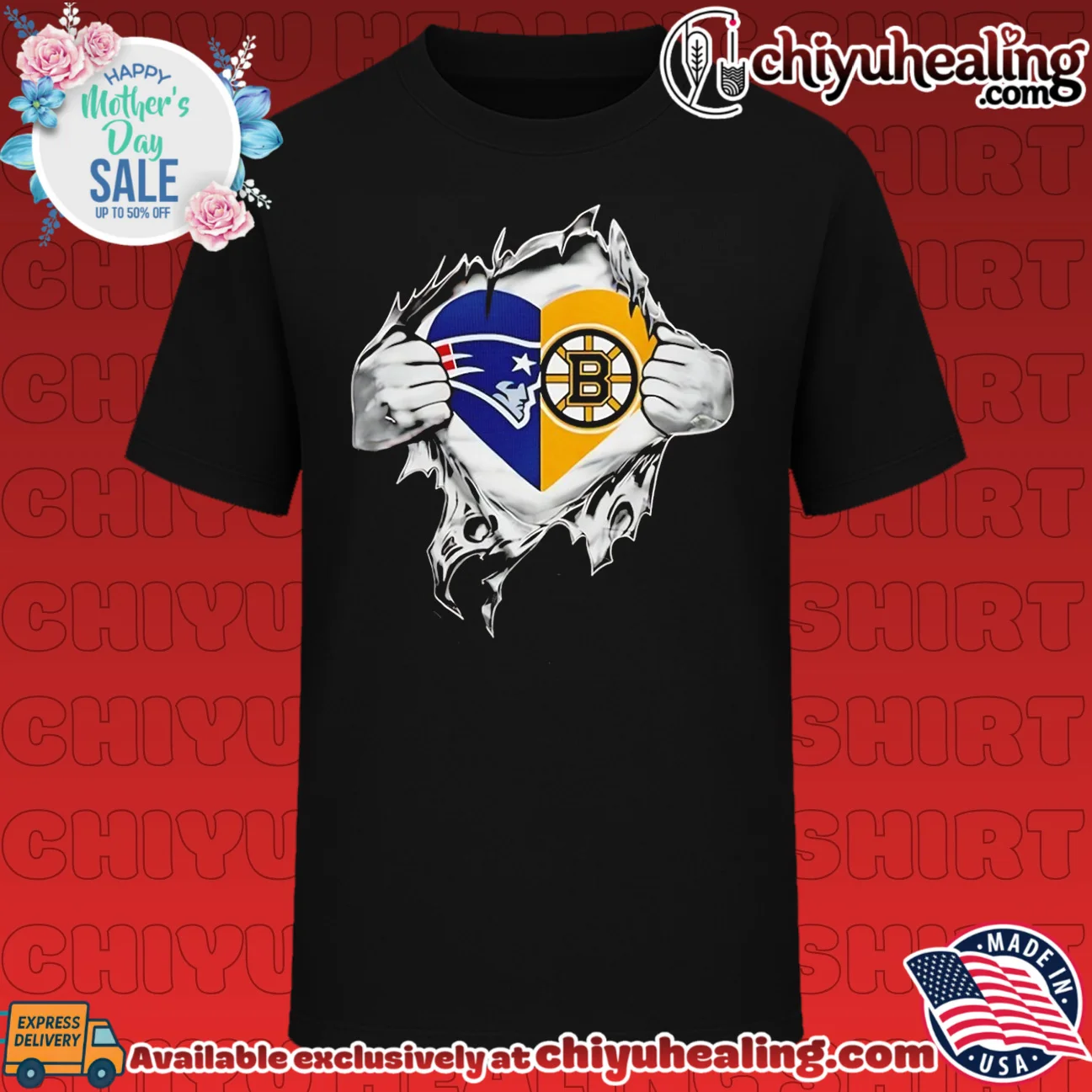 Patriots Bruins It Is in My Heart NFL NHL shirt & hoodie