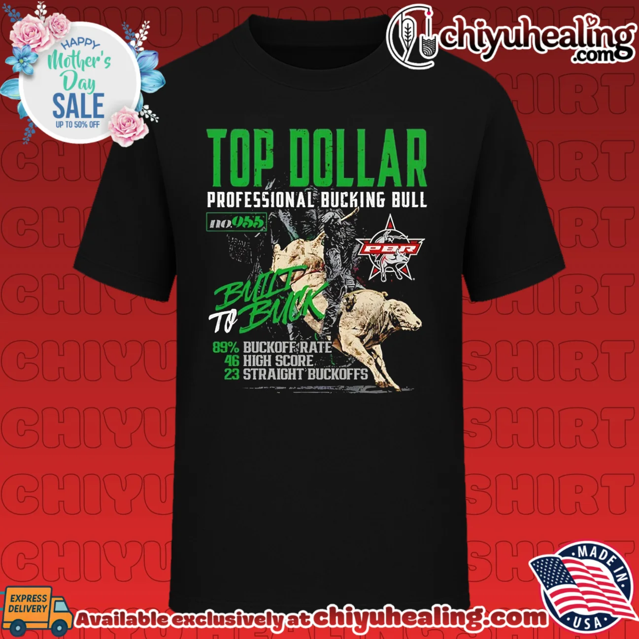 PBR Top Dollar Built to Buck Professional Bucking Bull shirt & hoodie