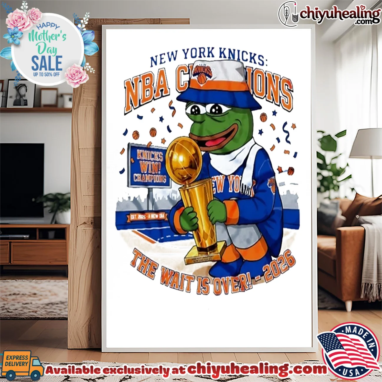 Pepe The Frog New York Knicks 2026 NBA Champions bespoke shirt & hoodie - Everyday Fit Pepe The Frog New York Knicks 2026 NBA Champions