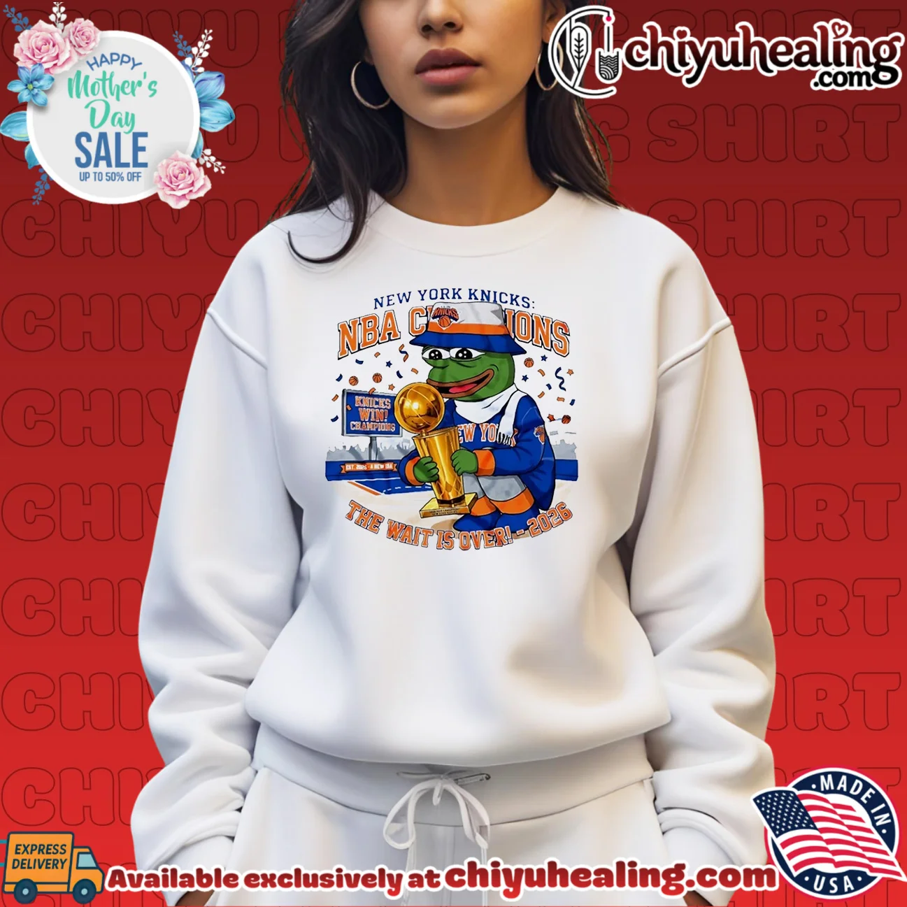 Pepe The Frog New York Knicks 2026 NBA Champions bespoke shirt & hoodie - Everyday Fit Pepe The Frog New York Knicks 2026 NBA Champions