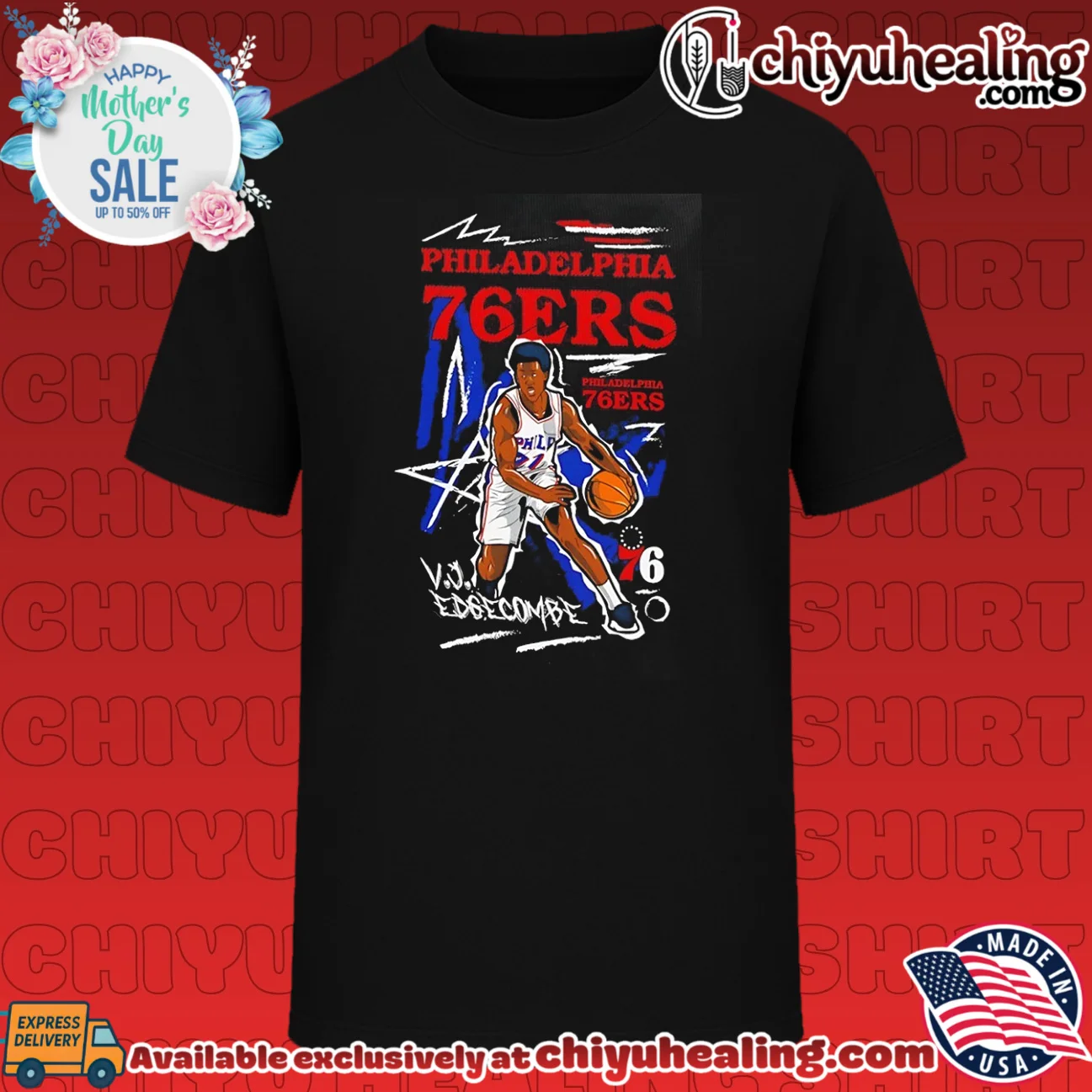 Philadelphia 76ers VJ Edgecombe comic style