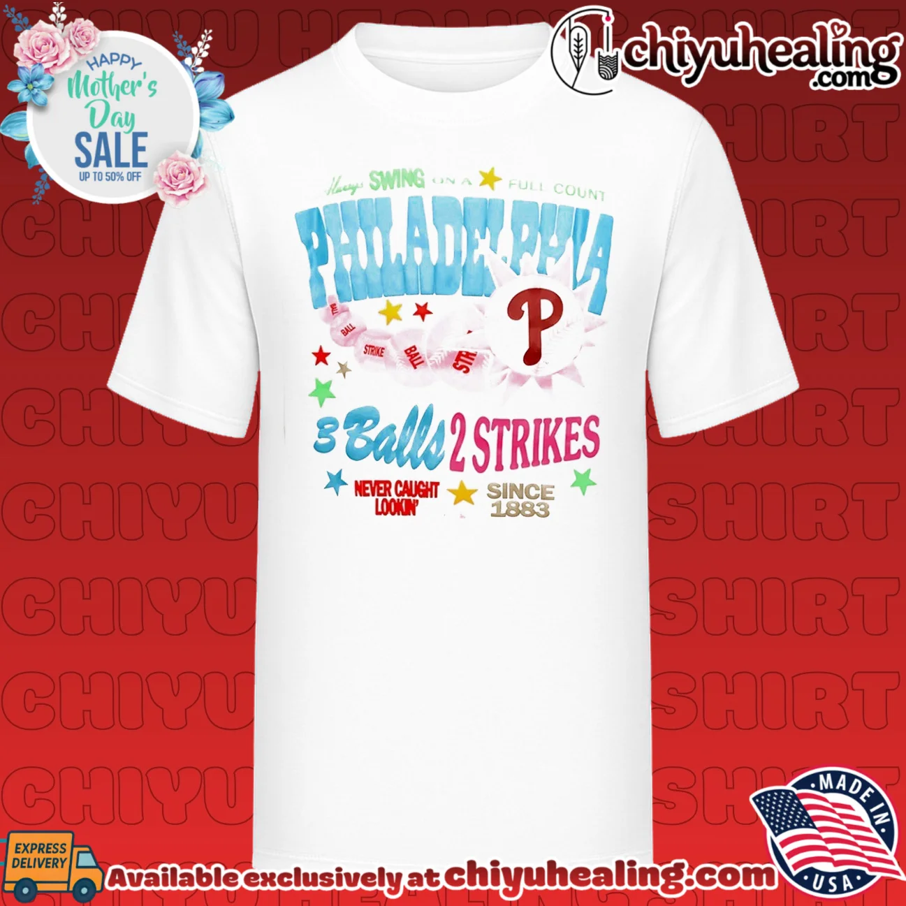 Philadelphia Phillies 3 Balls 2 Strikes Never Caught Lookin'