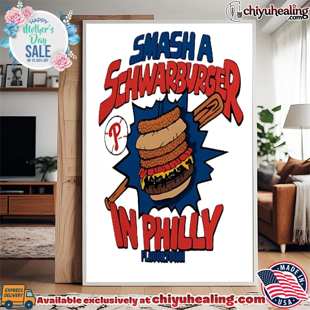 Philadelphia Phillies smash a Schwarburger in Philly food bespoke shirt & hoodie | Limited Stock Edition Philadelphia Phillies smash a Schwarburger in Philly food