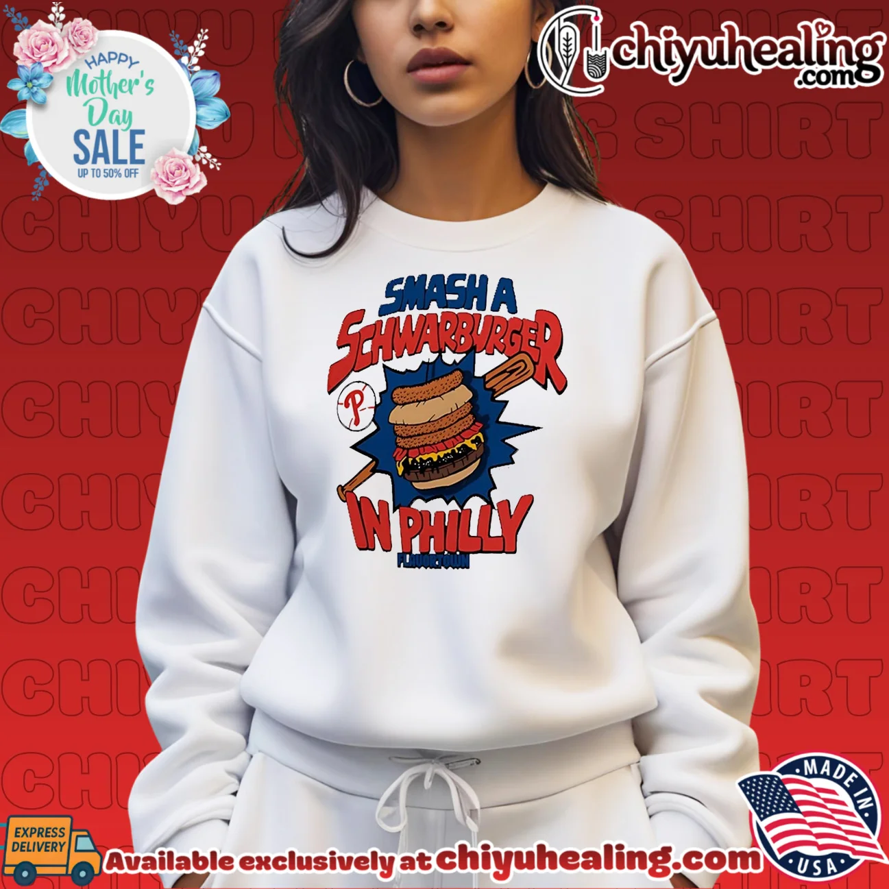 Philadelphia Phillies smash a Schwarburger in Philly food bespoke shirt & hoodie | Limited Stock Edition Philadelphia Phillies smash a Schwarburger in Philly food