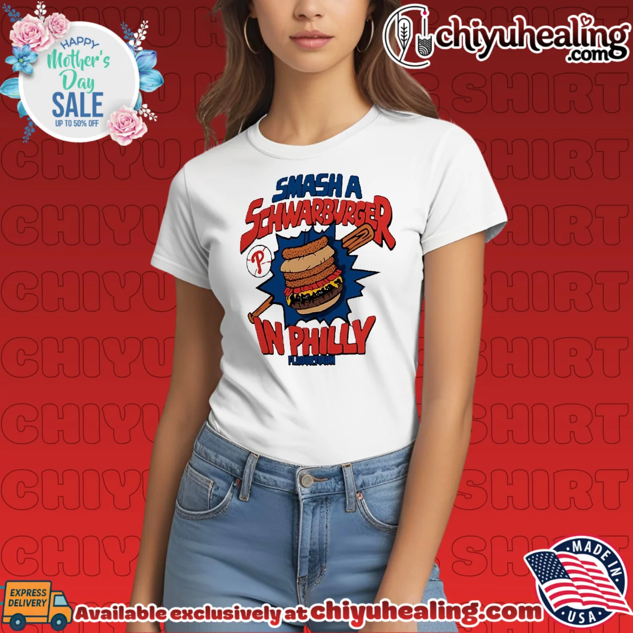 Philadelphia Phillies smash a Schwarburger in Philly food bespoke shirt & hoodie | Limited Stock Edition Philadelphia Phillies smash a Schwarburger in Philly food