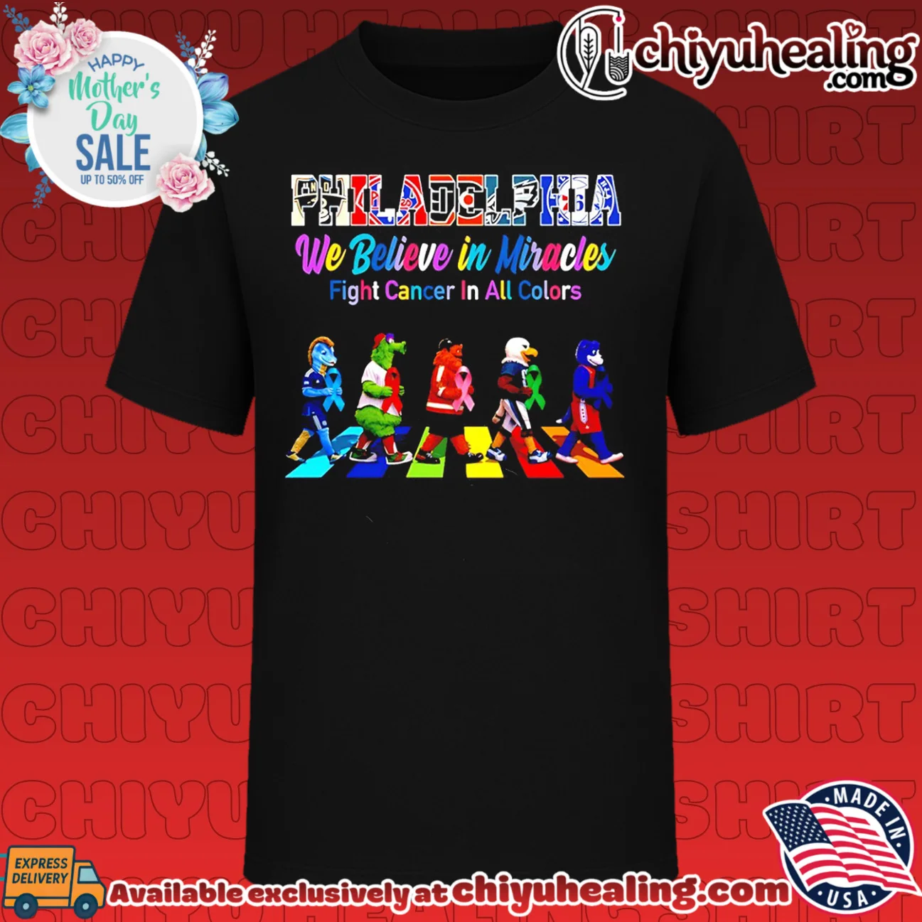 Philadelphia Sports We believe in Miracles fight cancer on all color abbey road