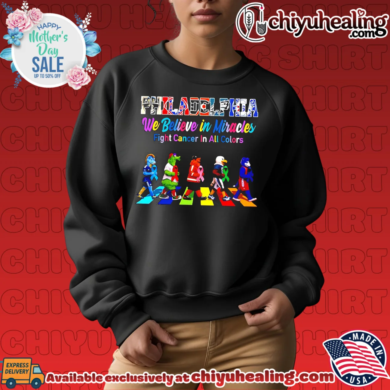 Philadelphia Sports We believe in Miracles fight cancer on all color abbey road iconic shirt & hoodie | Exclusive Fan Gear Philadelphia Sports We believe in Miracles fight cancer on all color abbey road