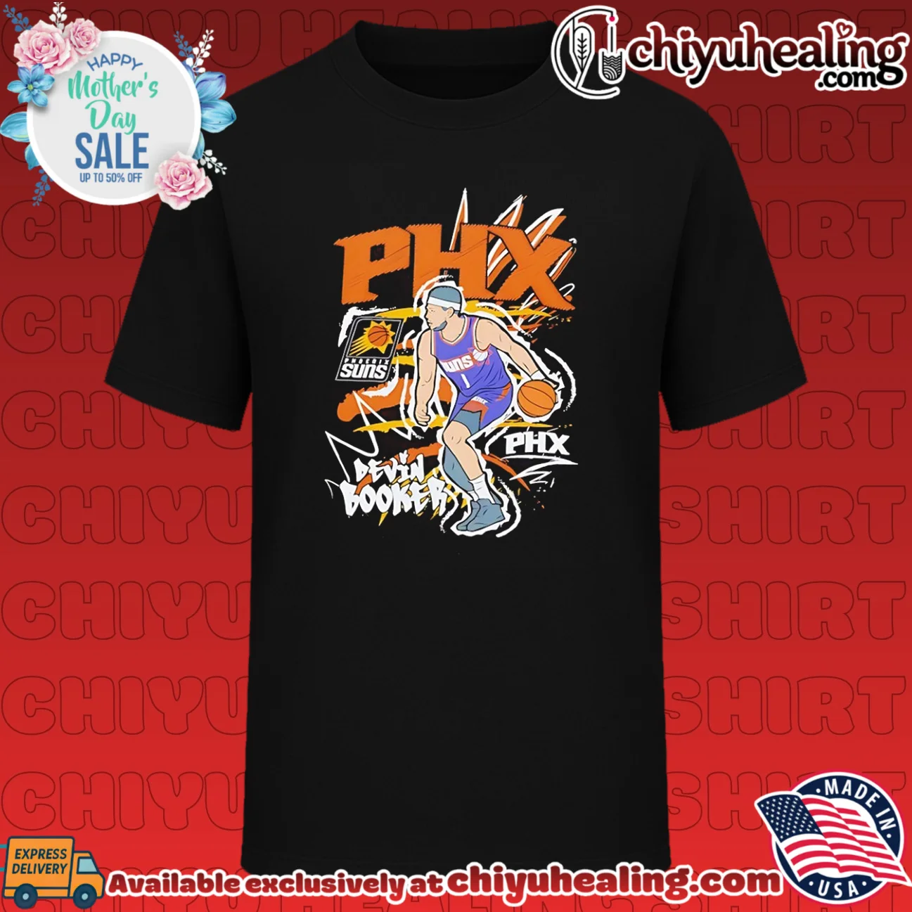 Phoenix Suns Devin Booker Chalked Up graphic