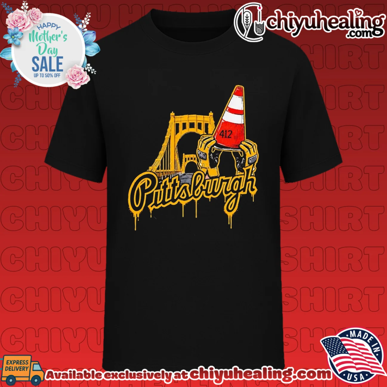 Pittsburgh 412 Construction Cone and Bridge shirt & hoodie