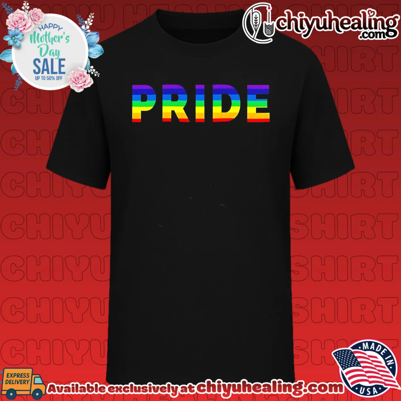 Pride text Rainbow Pride Month 2026