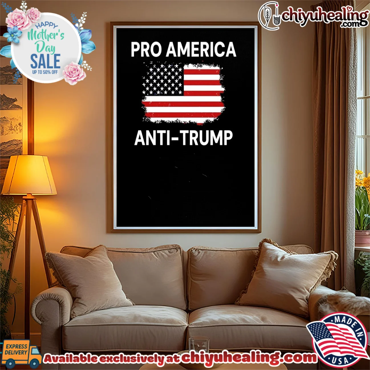 Pro America anti Trump flag iconic shirt & hoodie | Modern Street Style Pro America anti Trump flag