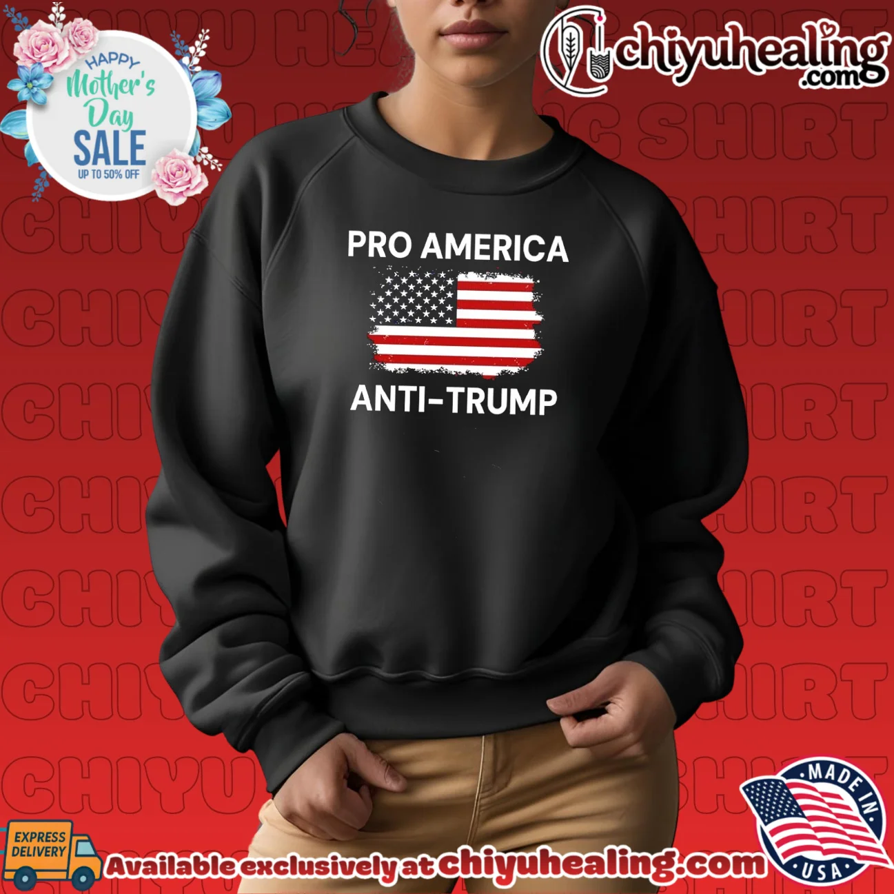 Pro America anti Trump flag iconic shirt & hoodie | Modern Street Style Pro America anti Trump flag