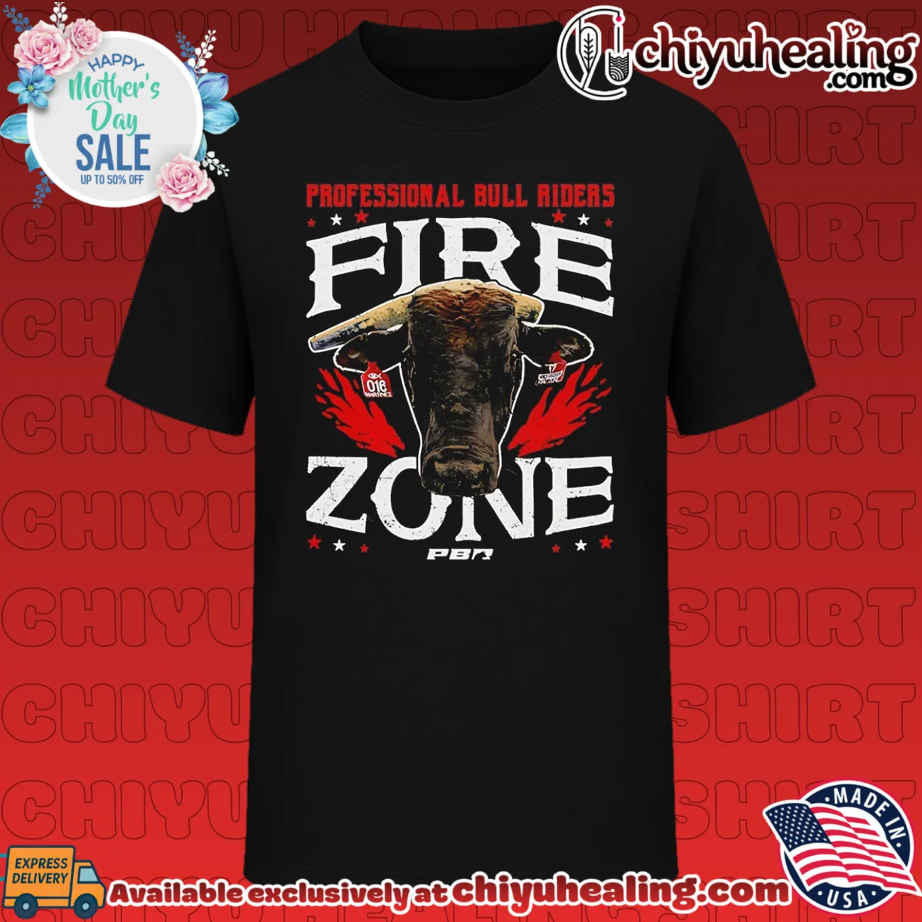 Professional Bull Riders Fire Zone Bull Head shirt & hoodie