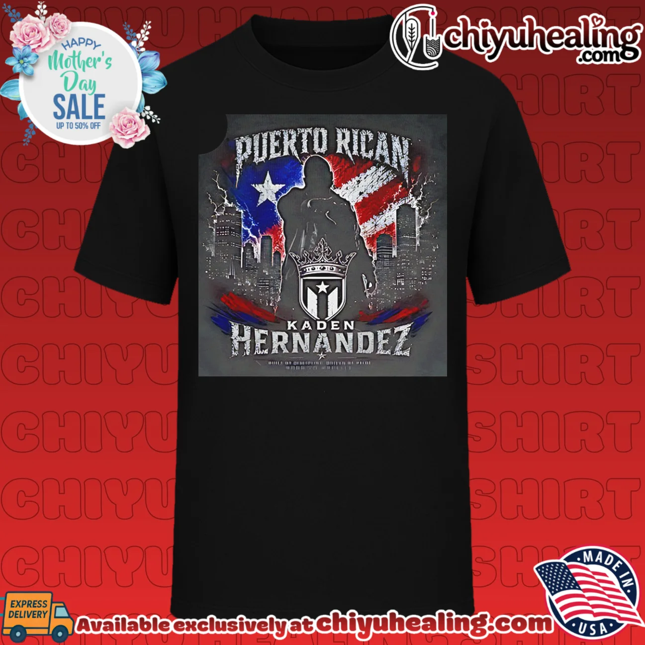 Puerto Rican Kaden Hernandez Amenrican flag