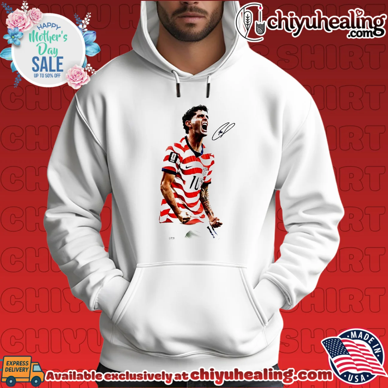 Pulisic USA Soccer Captain America signature retro shirt & hoodie | Limited Stock Edition Pulisic USA Soccer Captain America signature retro shirt & hoodie | Limited Stock Edition