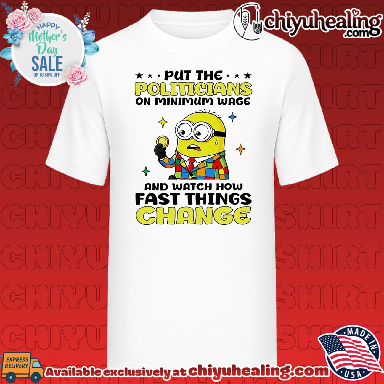 Put the politicians on minimum wage and watch how fast things change Minion