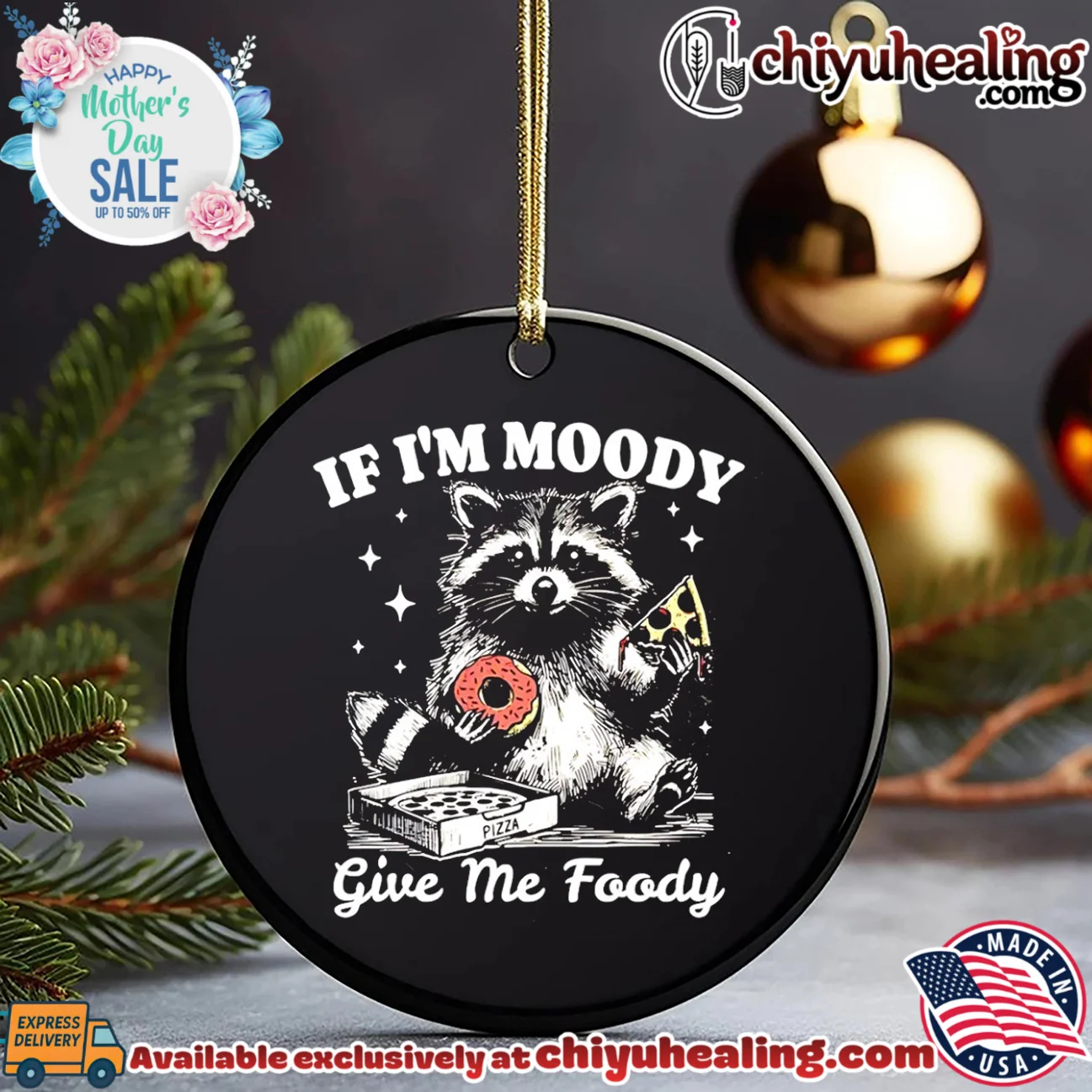 Raccoon If I'm Moody Give Me Foody statement shirt & hoodie | Gift Idea 2026 Raccoon If I'm Moody Give Me Foody