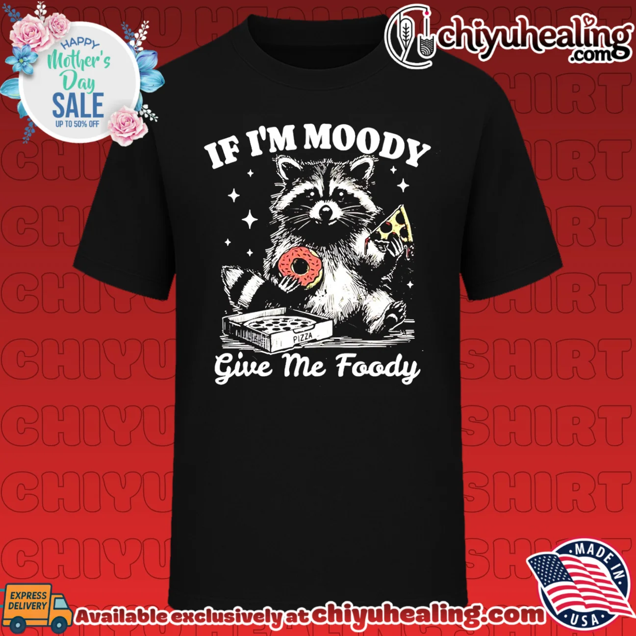 Raccoon If I'm Moody Give Me Foody
