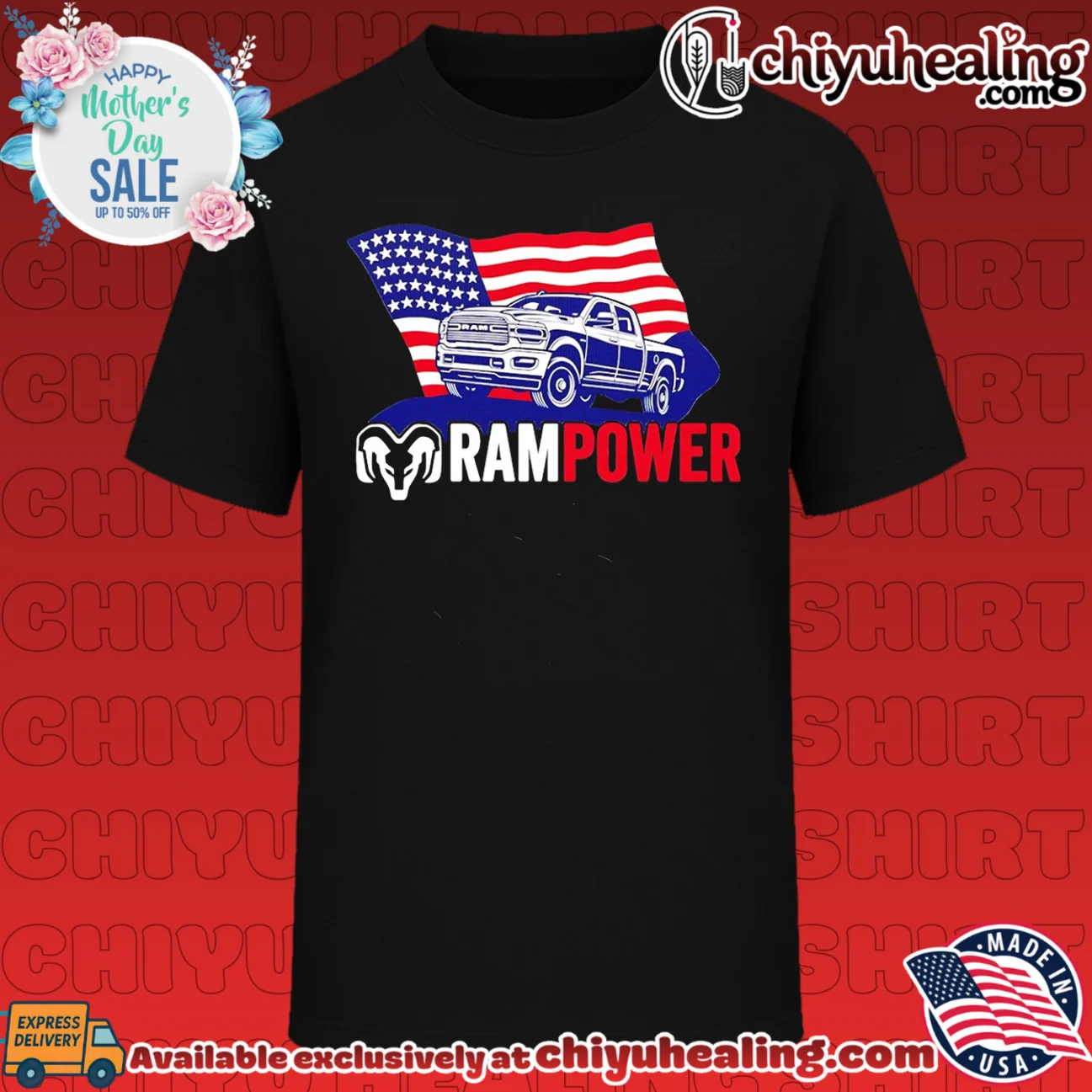 Ram Power Patriotic Truck USA flag