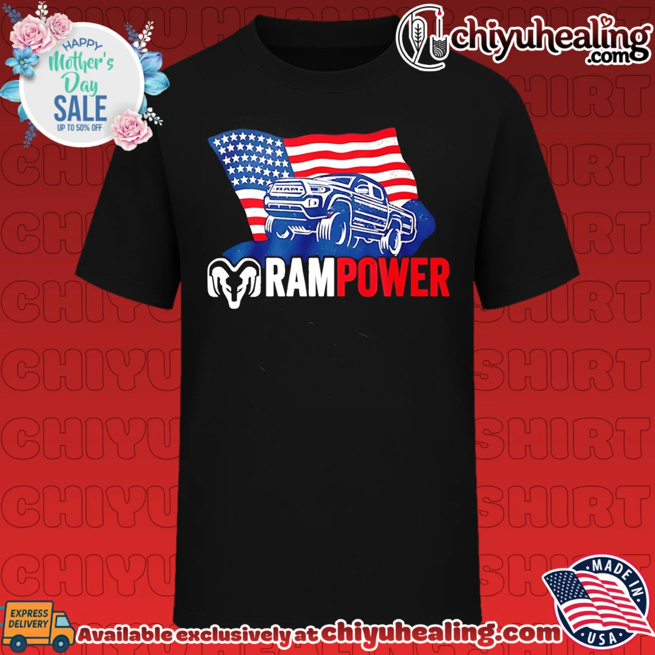 Ram Truck Rampower Patriotic American Automotive Pride