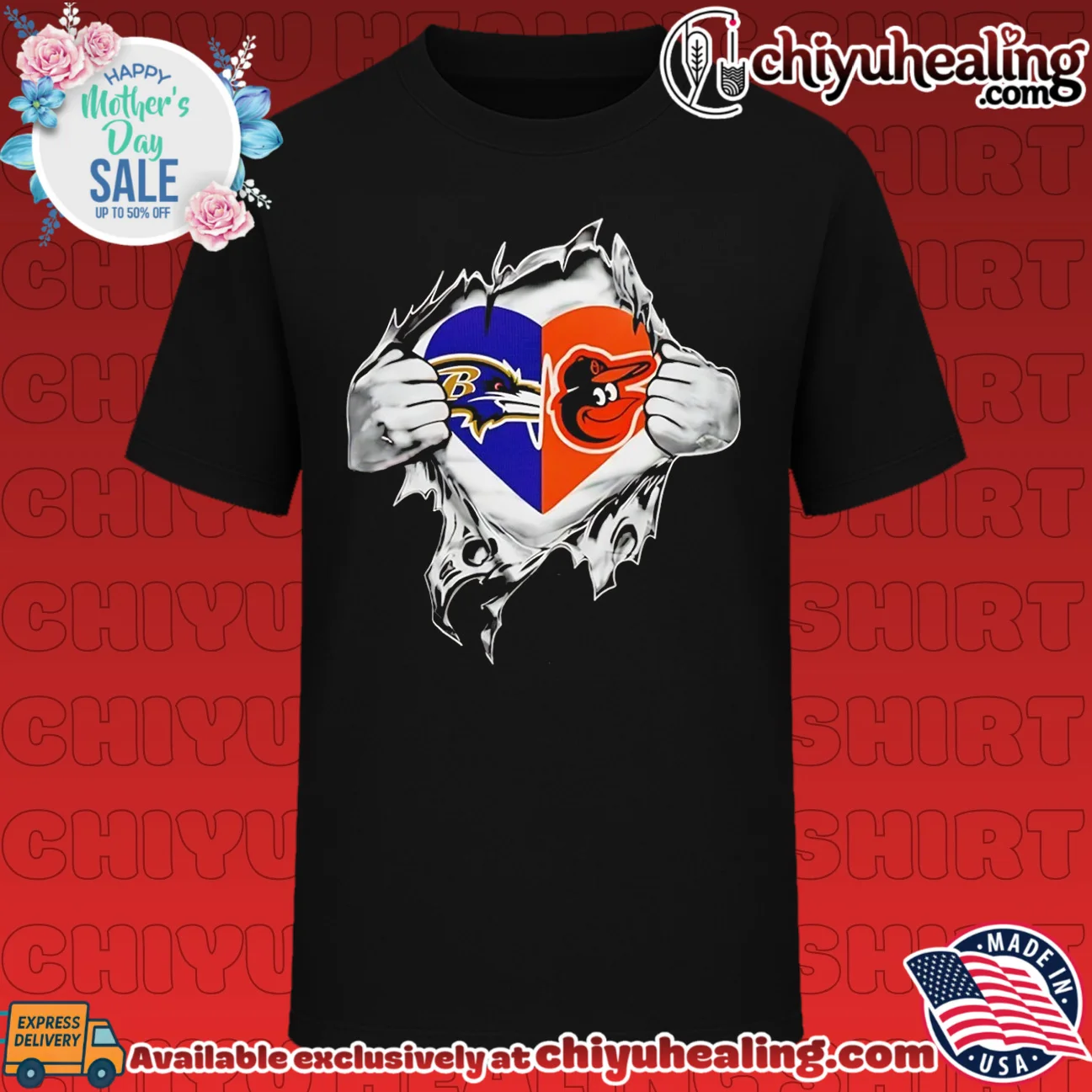 Ravens Orioles It Is in My Heart MLB NFL shirt & hoodie