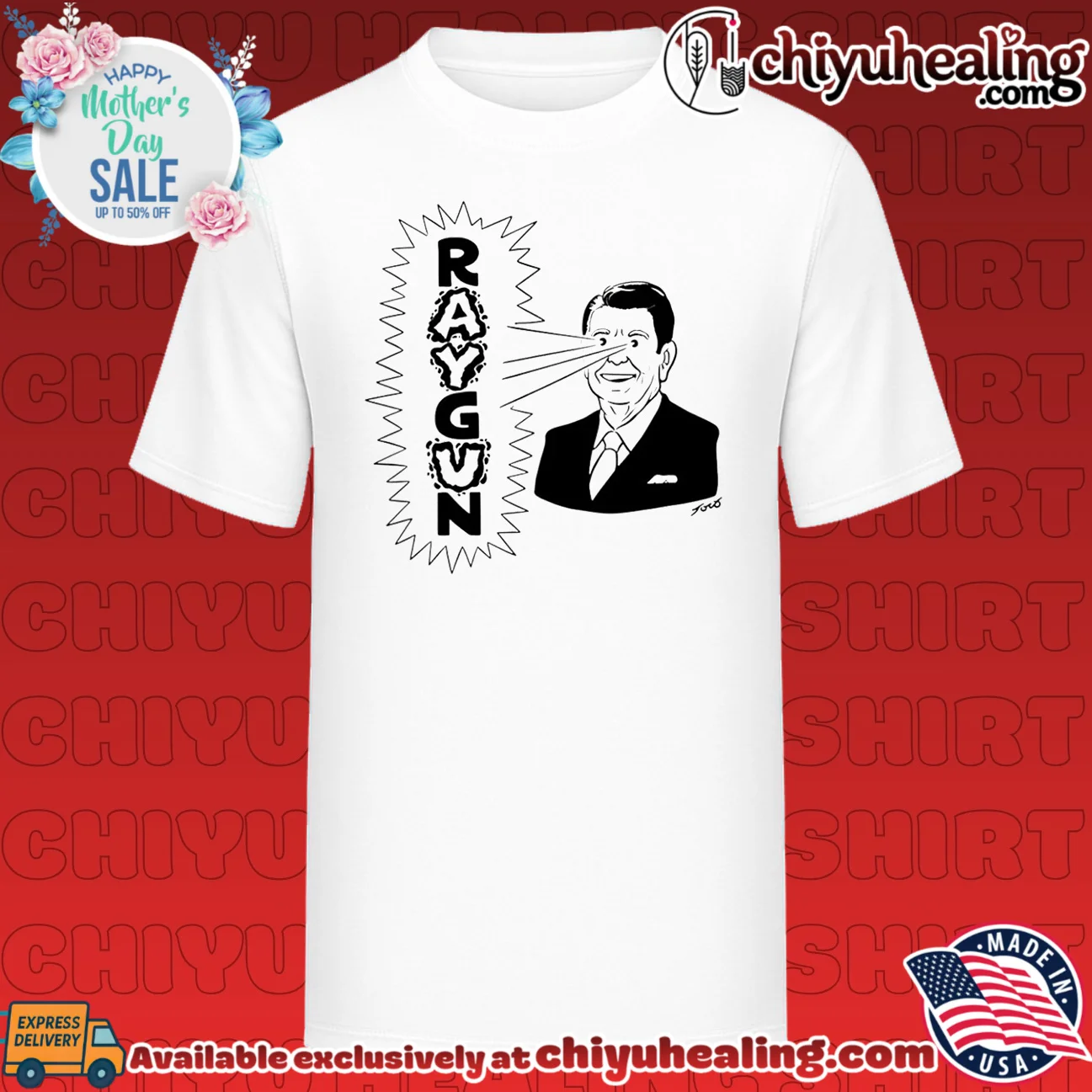 Raygun Ronald Reagan Star Wars SDI Political Satire shirt & hoodie