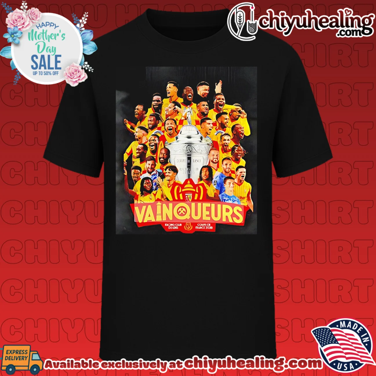 RC Lens 2026 Coupe de France victory team collage graphic
