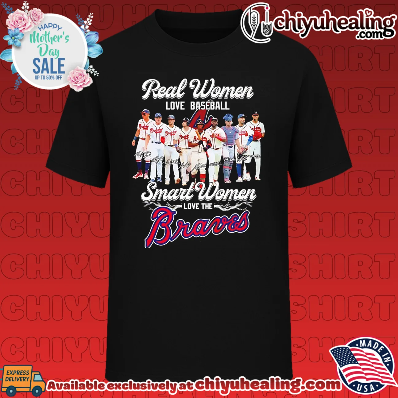 Real women love baseball smart women love the Atlanta Braves shirt