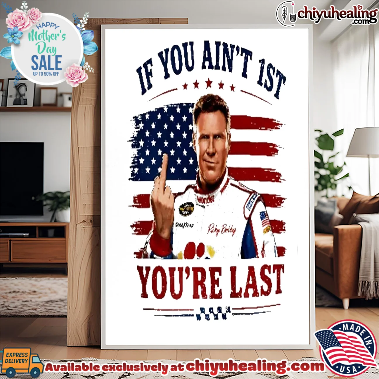 Ricky Bobby 26 If You Ain't 1st You're Last 4th Of July statement shirt & hoodie - Ultimate Tribute Merch Ricky Bobby 26 If You Ain't 1st You're Last 4th Of July