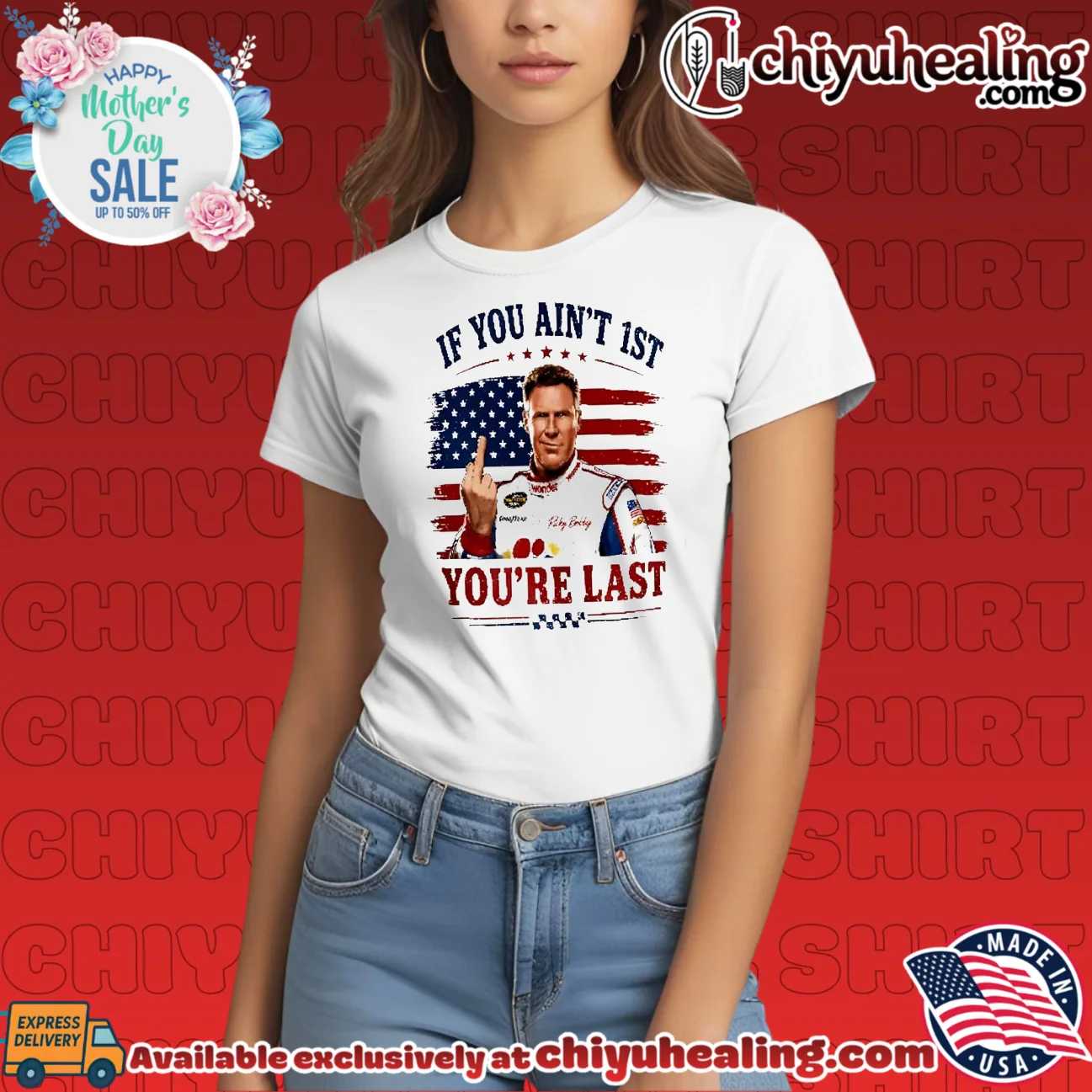 Ricky Bobby 26 If You Ain't 1st You're Last 4th Of July statement shirt & hoodie - Ultimate Tribute Merch Ricky Bobby 26 If You Ain't 1st You're Last 4th Of July