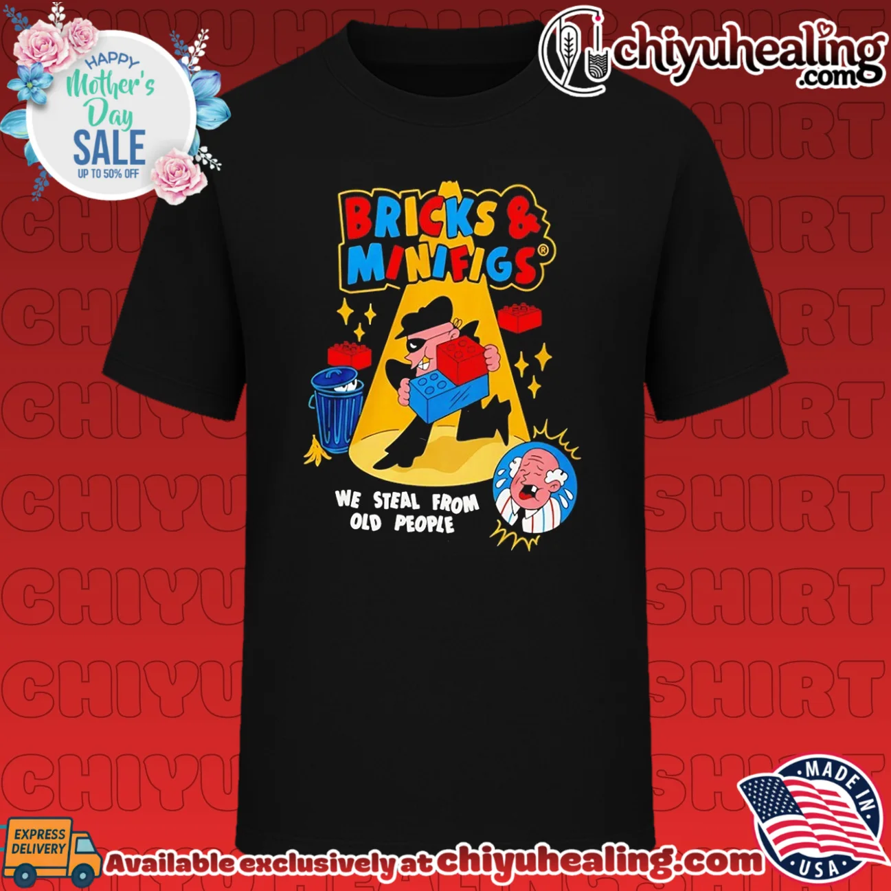 Robber Character We Steal From Old People Spotlight Scene Bricks And Minifigs shirt & hoodie