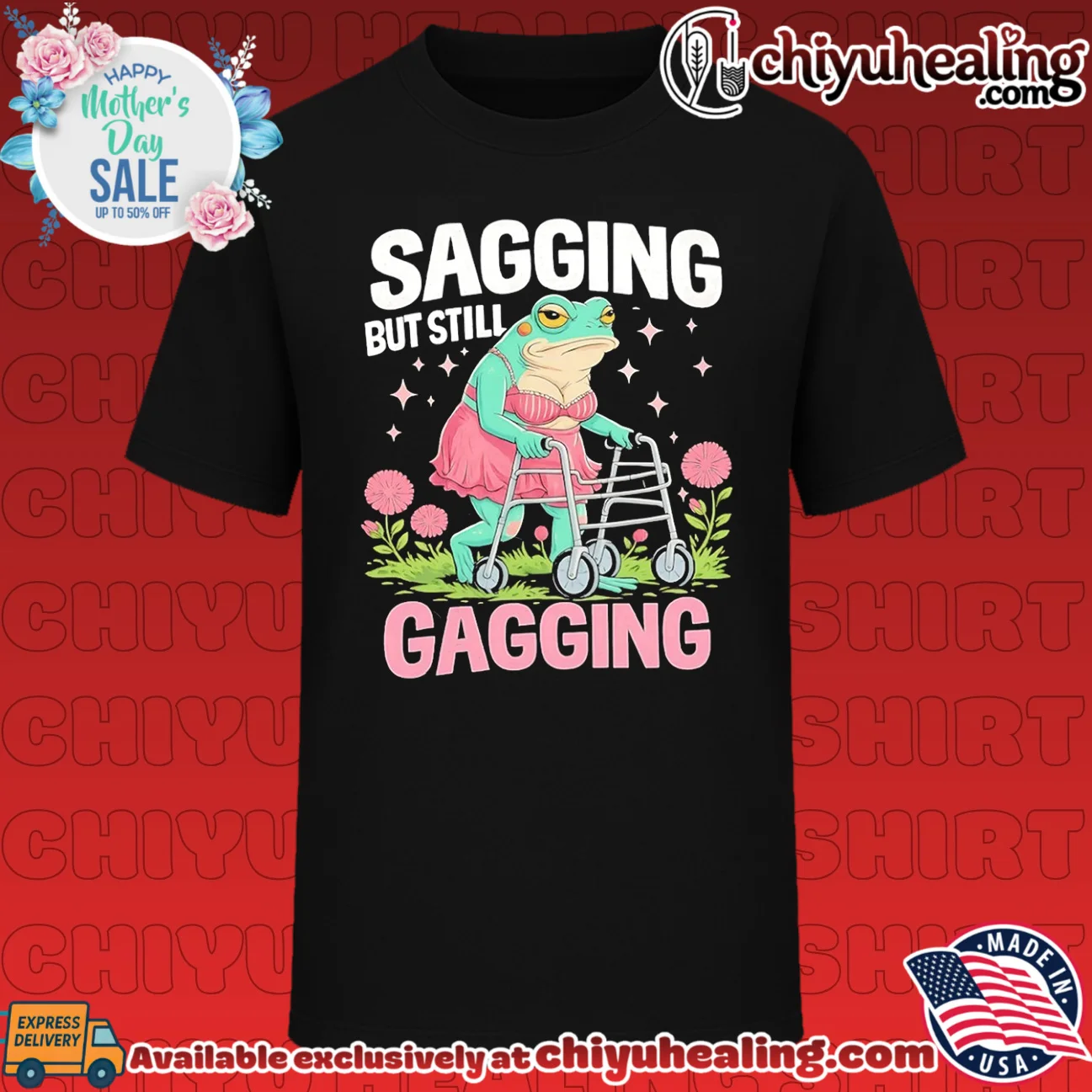 Sagging but Still Gagging Frog with Walker shirt & hoodie
