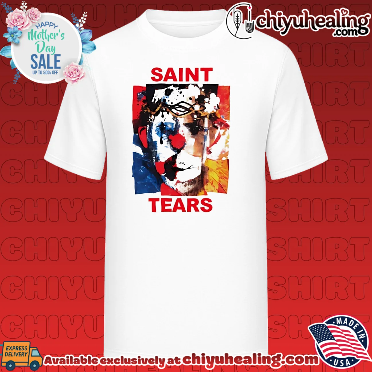 Saint tears abstract art clown portrait