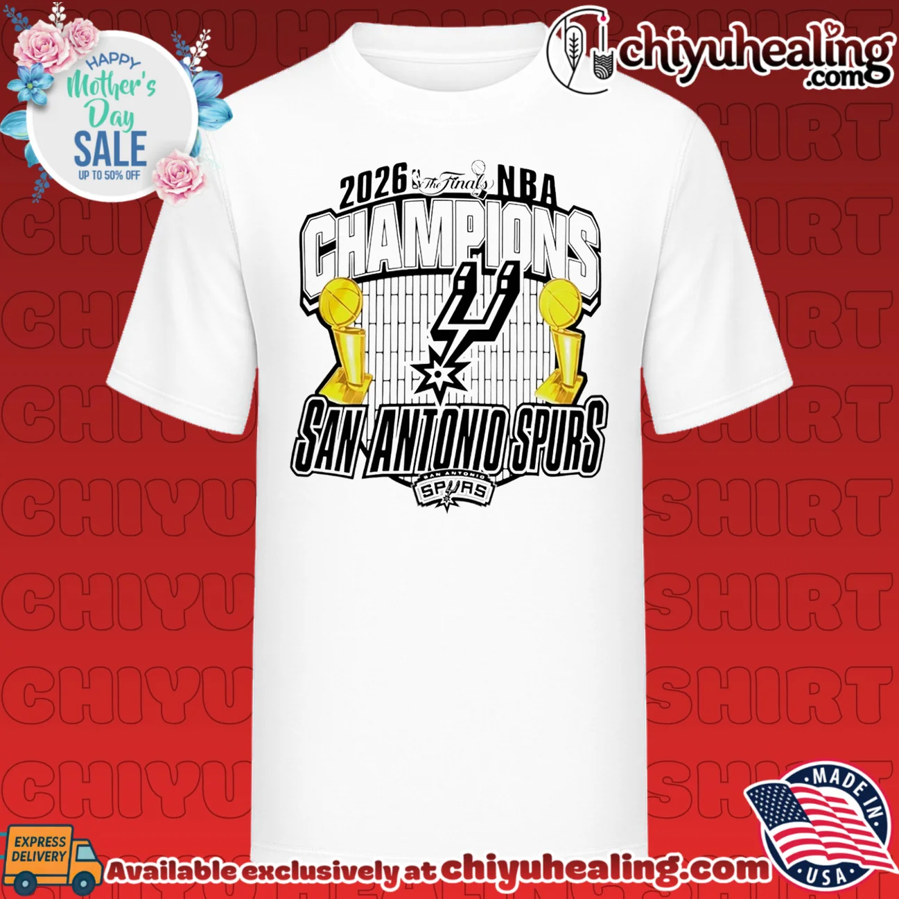 San Antonio Spurs 2026 NBA Finals Champions Trophy Graphic