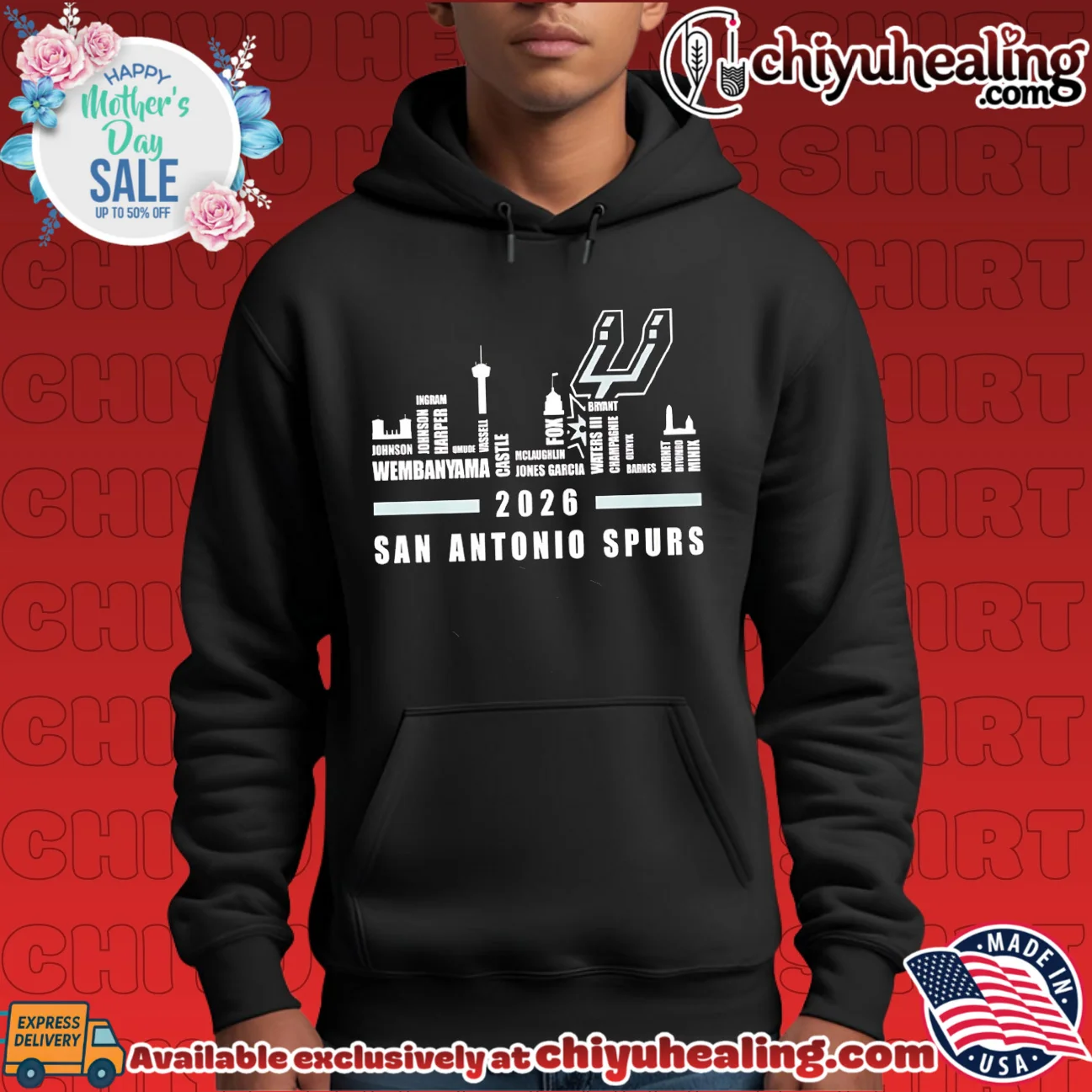 San Antonio Spurs 2026 players name skyline essential shirt & hoodie - The Fan Collection San Antonio Spurs 2026 players name skyline essential shirt & hoodie - The Fan Collection