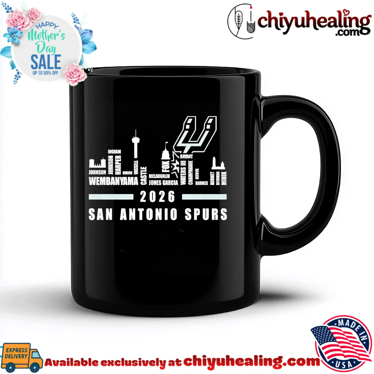 San Antonio Spurs 2026 players name skyline essential shirt & hoodie - The Fan Collection San Antonio Spurs 2026 players name skyline
