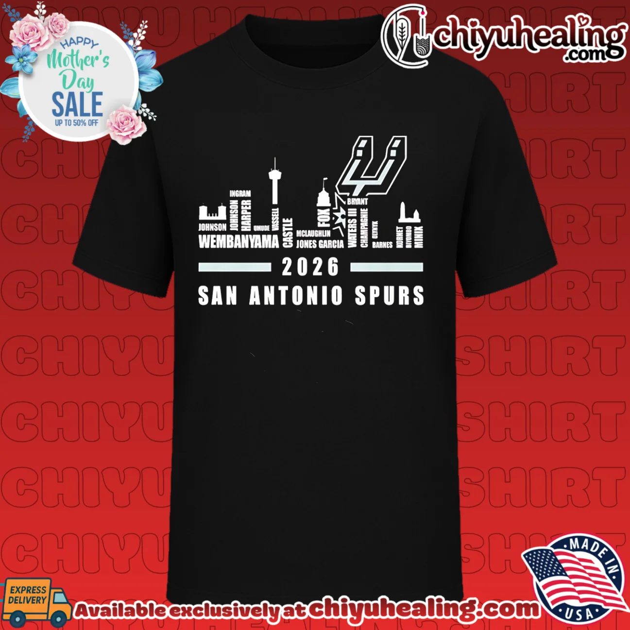 San Antonio Spurs 2026 players name skyline