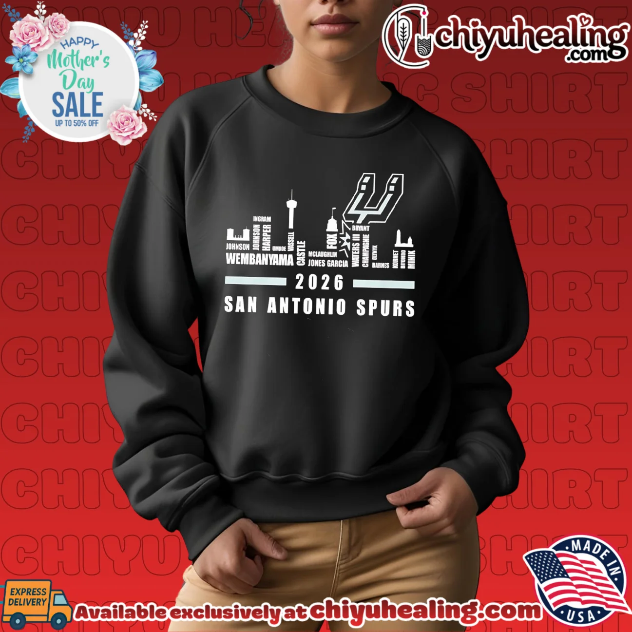 San Antonio Spurs 2026 players name skyline essential shirt & hoodie - The Fan Collection San Antonio Spurs 2026 players name skyline