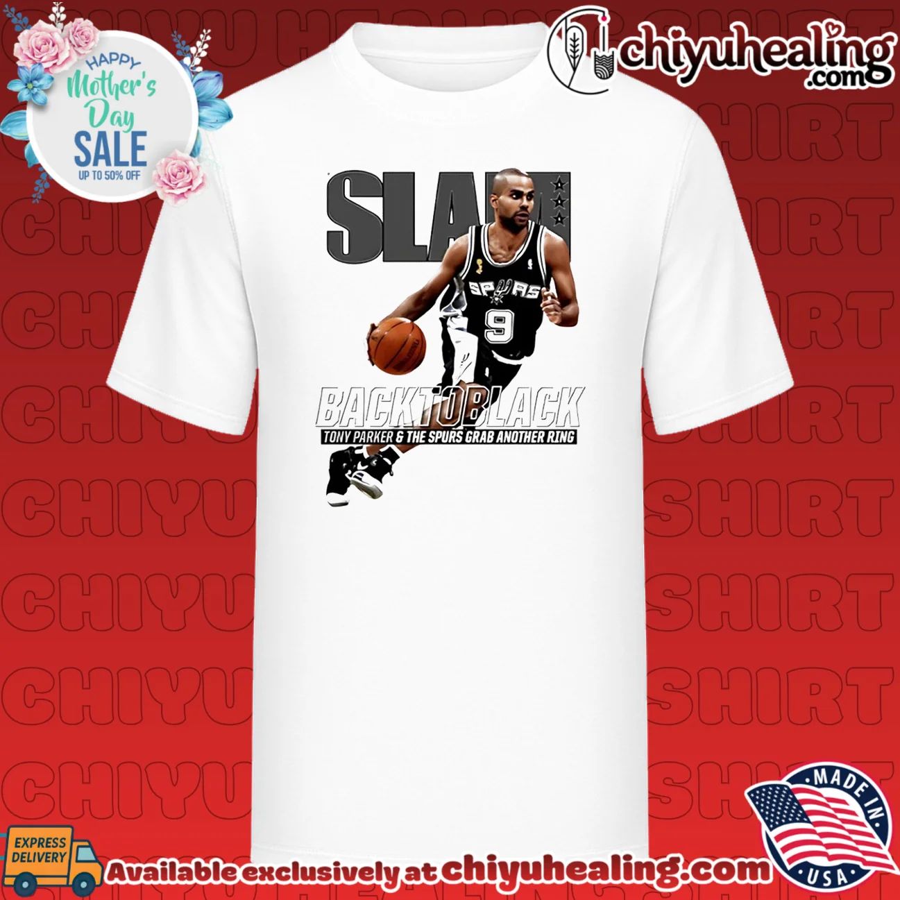 San Antonio Spurs Back to Black Tony Parker and The Spurs grab another ring shirt