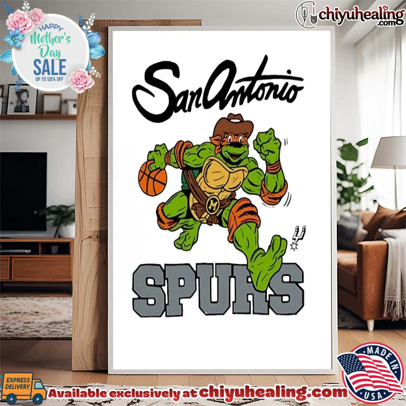 San Antonio Spurs features Teenage Mutant Ninja Turtles holding basketball masterpiece shirt & hoodie | Iconic Look San Antonio Spurs features Teenage Mutant Ninja Turtles holding basketball